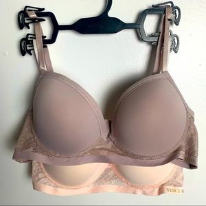 Vince Camuto 2pk smooth push up padded bra size 36C
